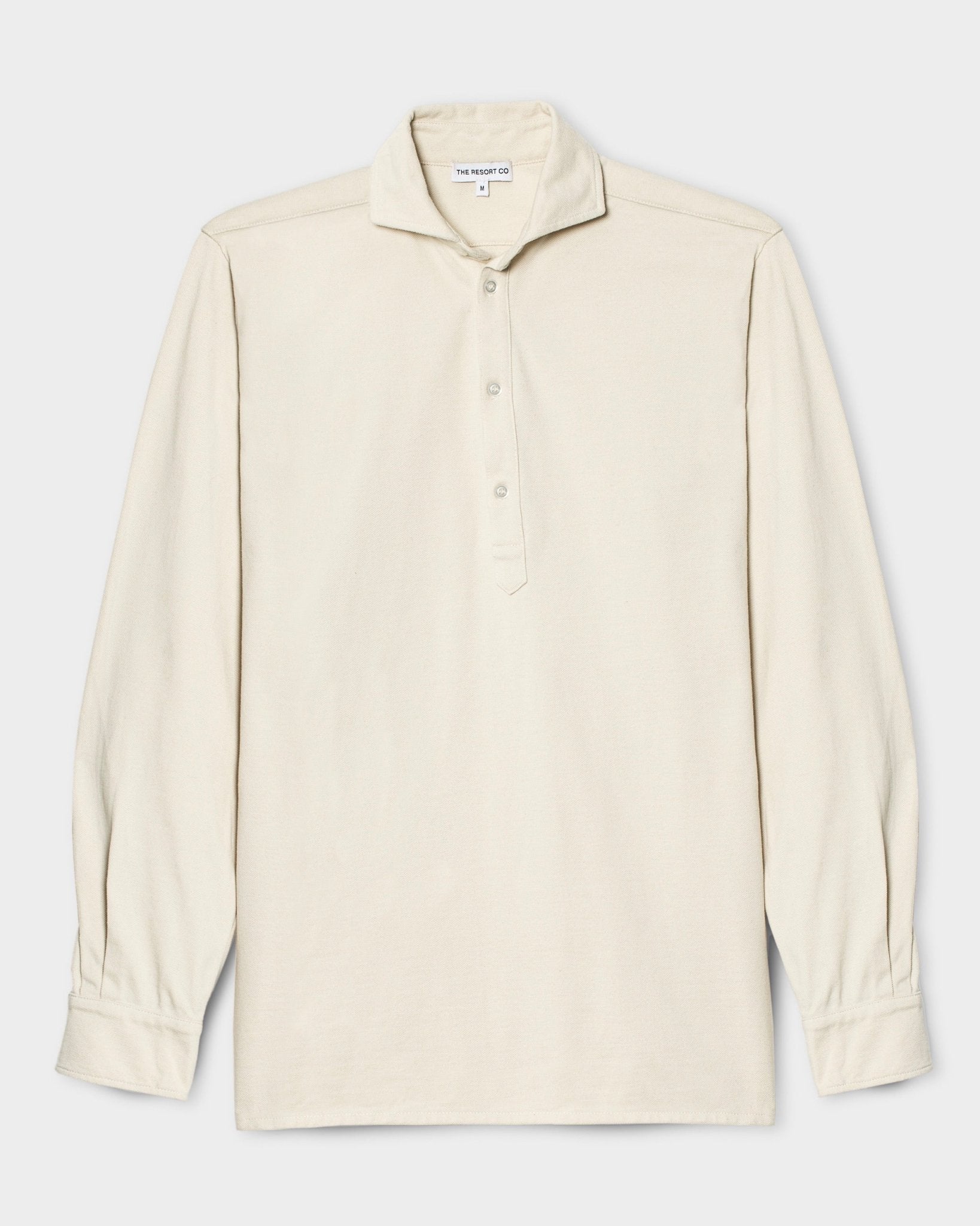 Long-sleeve Piqué Polo Ivory – THE RESORT CO