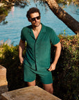 Terry Short Sleeve Shirt Emerald Green - THE RESORT CO