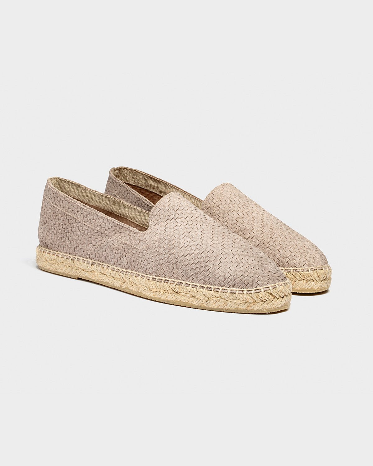 Braided Leather Espadrilles Grey - THE RESORT CO