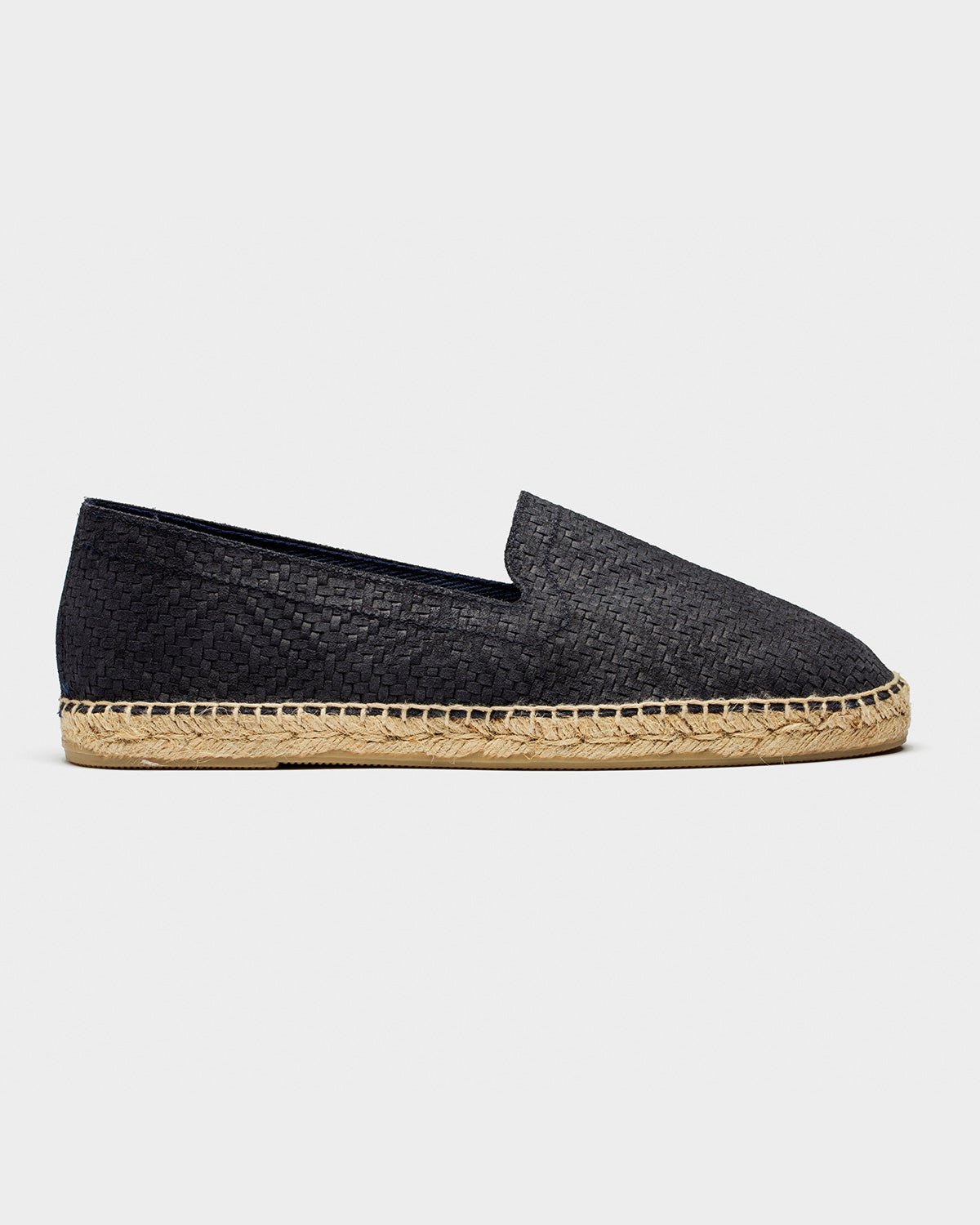 Braided Leather Espadrilles Navy - THE RESORT CO