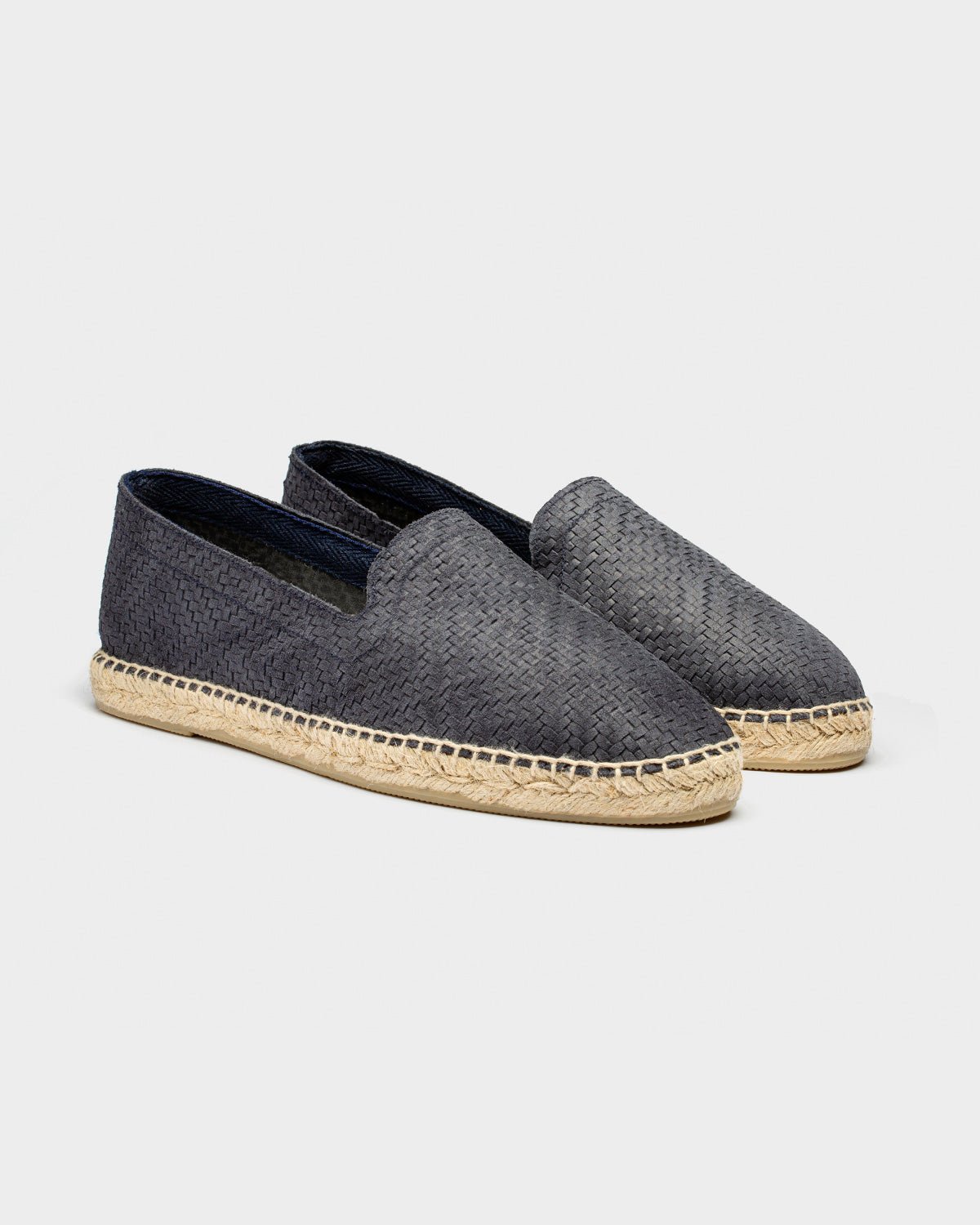 Braided Leather Espadrilles Navy - THE RESORT CO