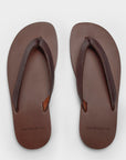 Brown Saffiano Leather Flip-flops