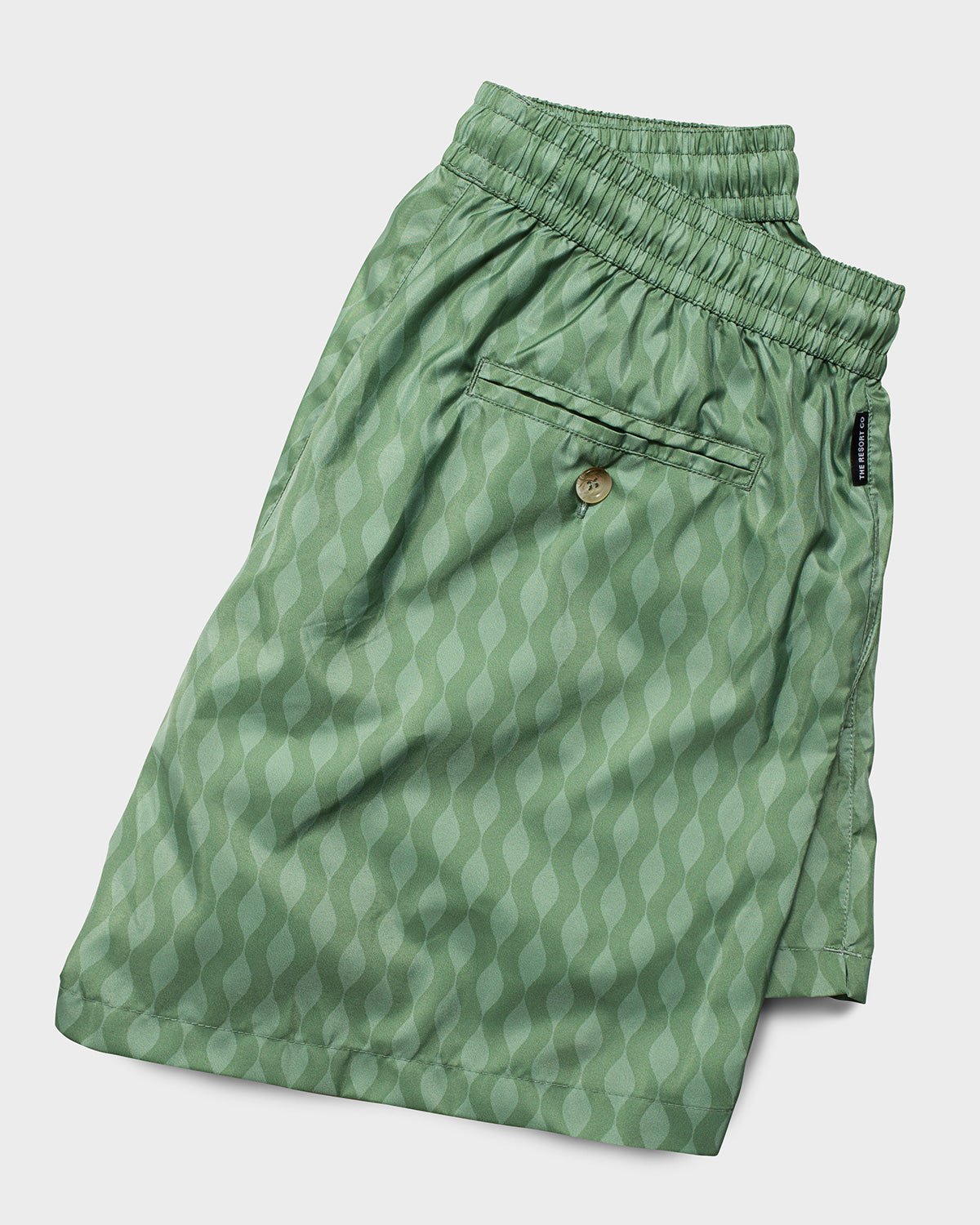 Classic Swim Shorts Green Waves - THE RESORT CO