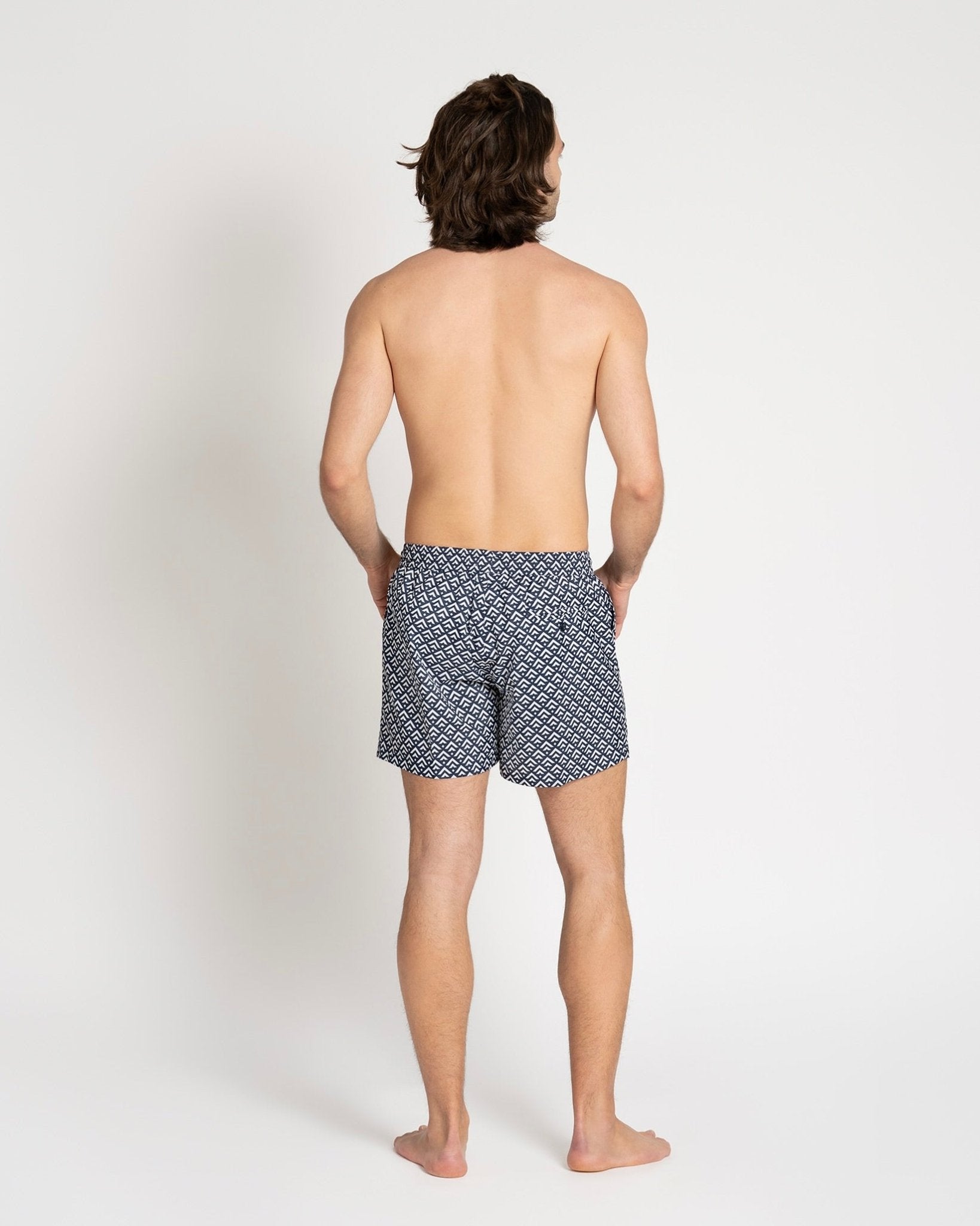 Classic Swim Shorts Navy Chevron - THE RESORT CO