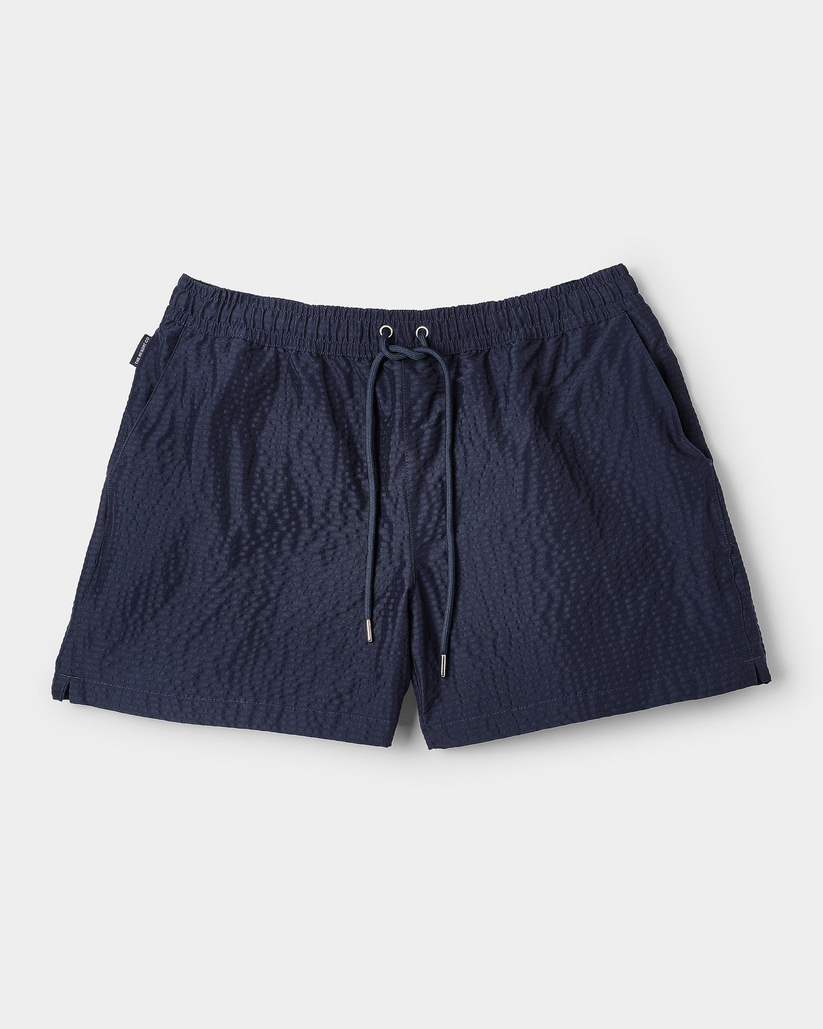 Classic Swim Shorts Navy Seersucker - THE RESORT CO