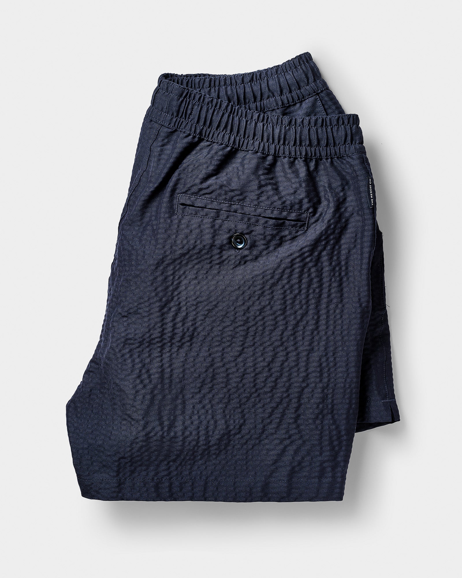 Classic Swim Shorts Navy Seersucker - THE RESORT CO