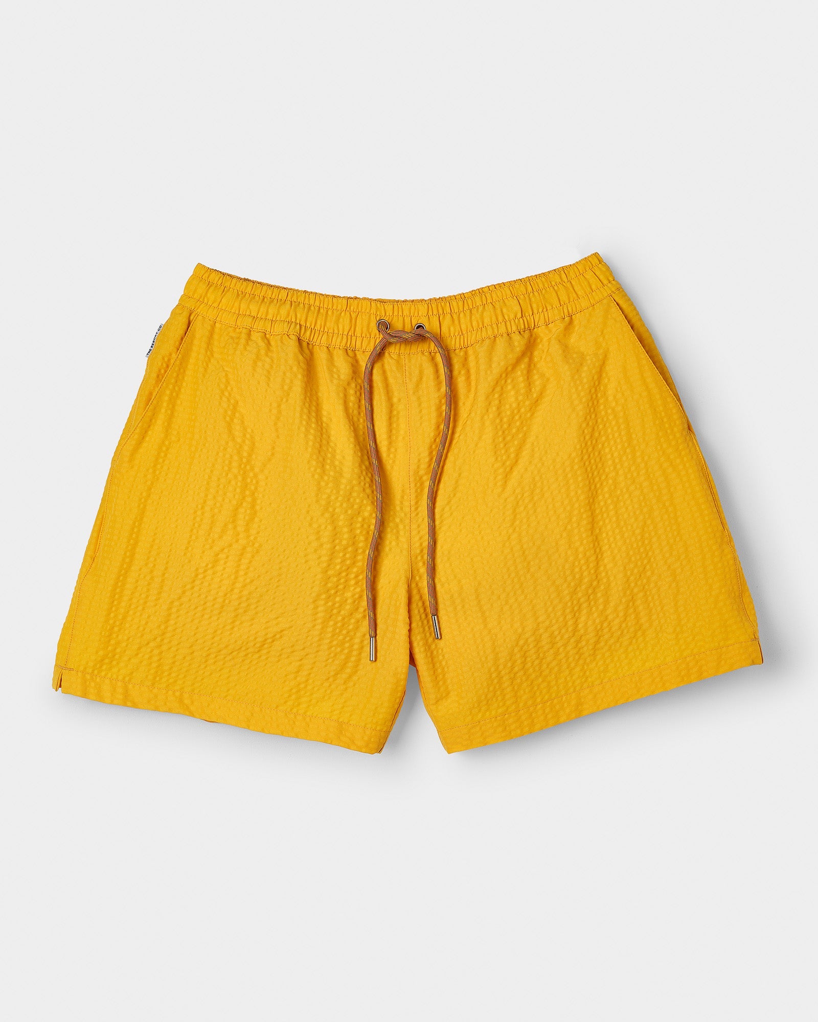Classic Swim Shorts Yellow Seersucker - THE RESORT CO