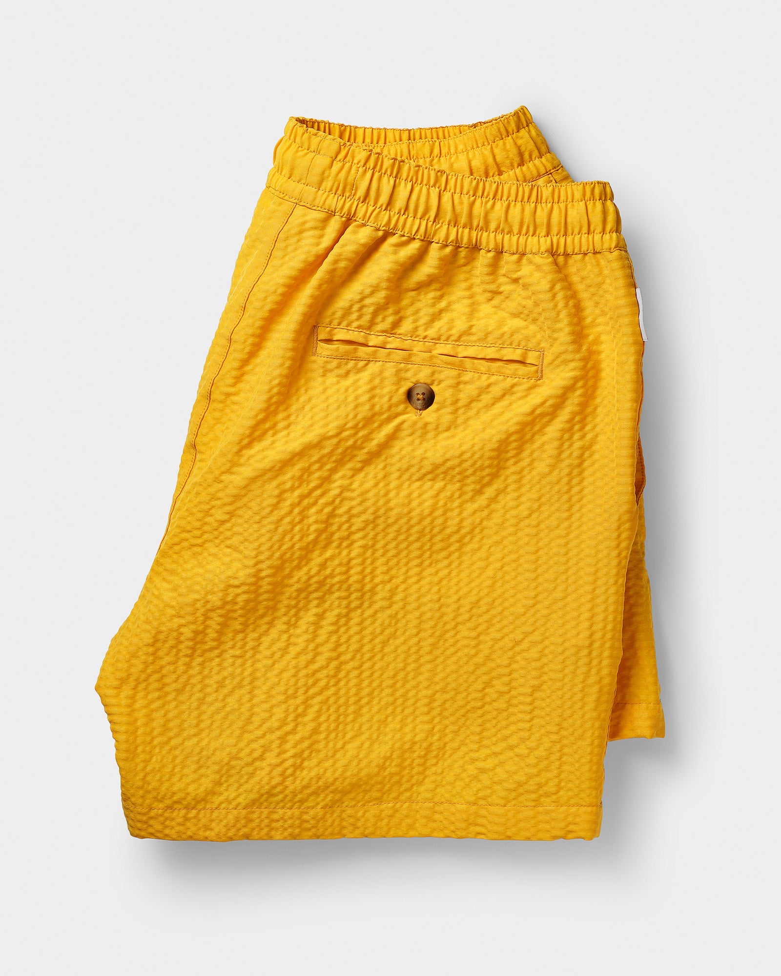 Classic Swim Shorts Yellow Seersucker - THE RESORT CO