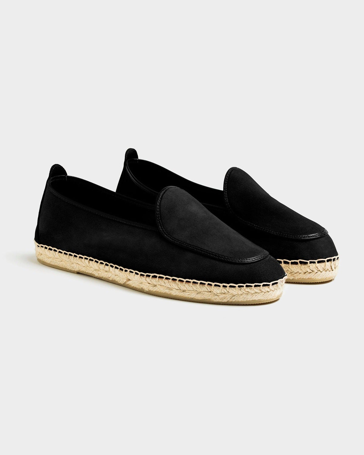 Espadrilles Belgian Loafer Style Black Suede