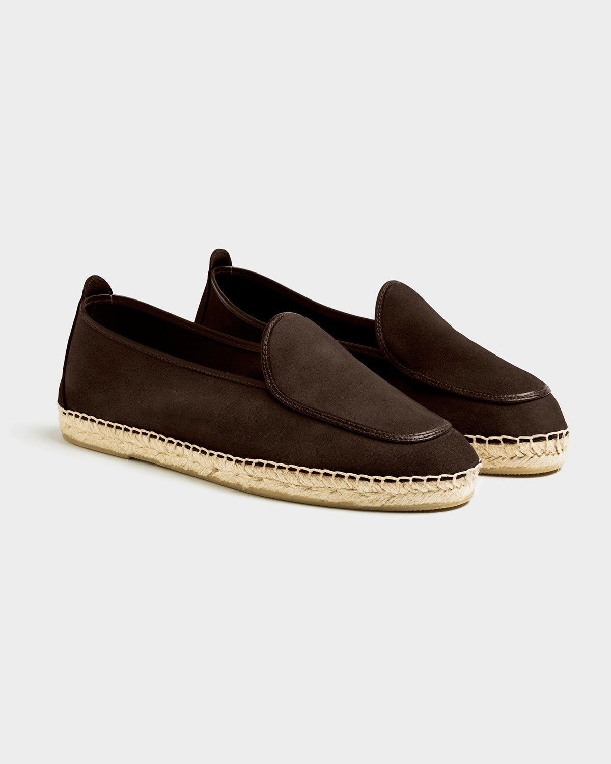 Espadrilles Belgian Loafer Style Dark Brown Suede