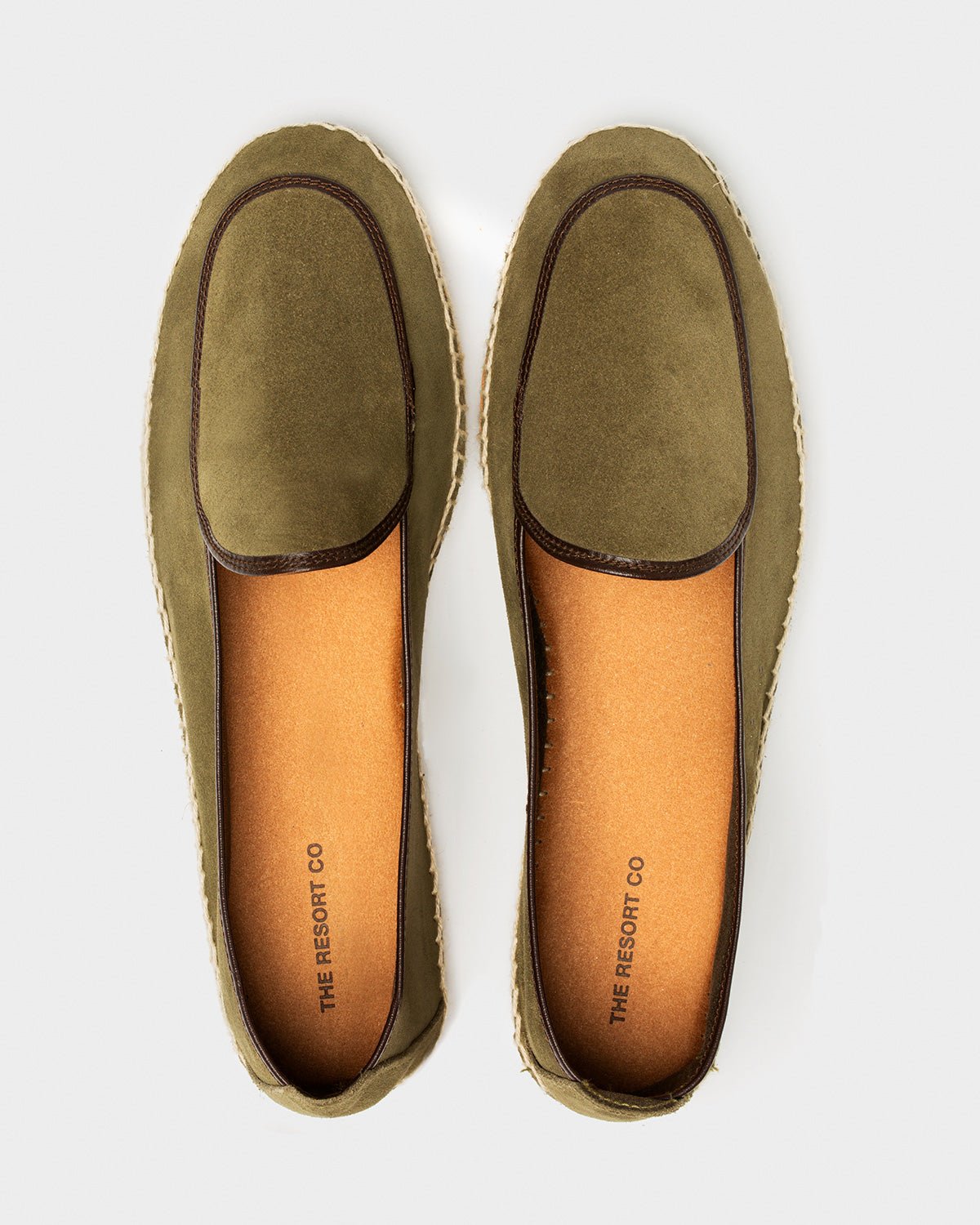 Espadrilles Belgian Loafer Style Olive Suede - THE RESORT CO