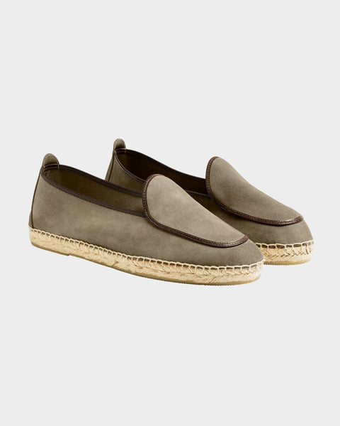 Espadrilles Belgian Loafer Style Taupe Suede THE RESORT CO