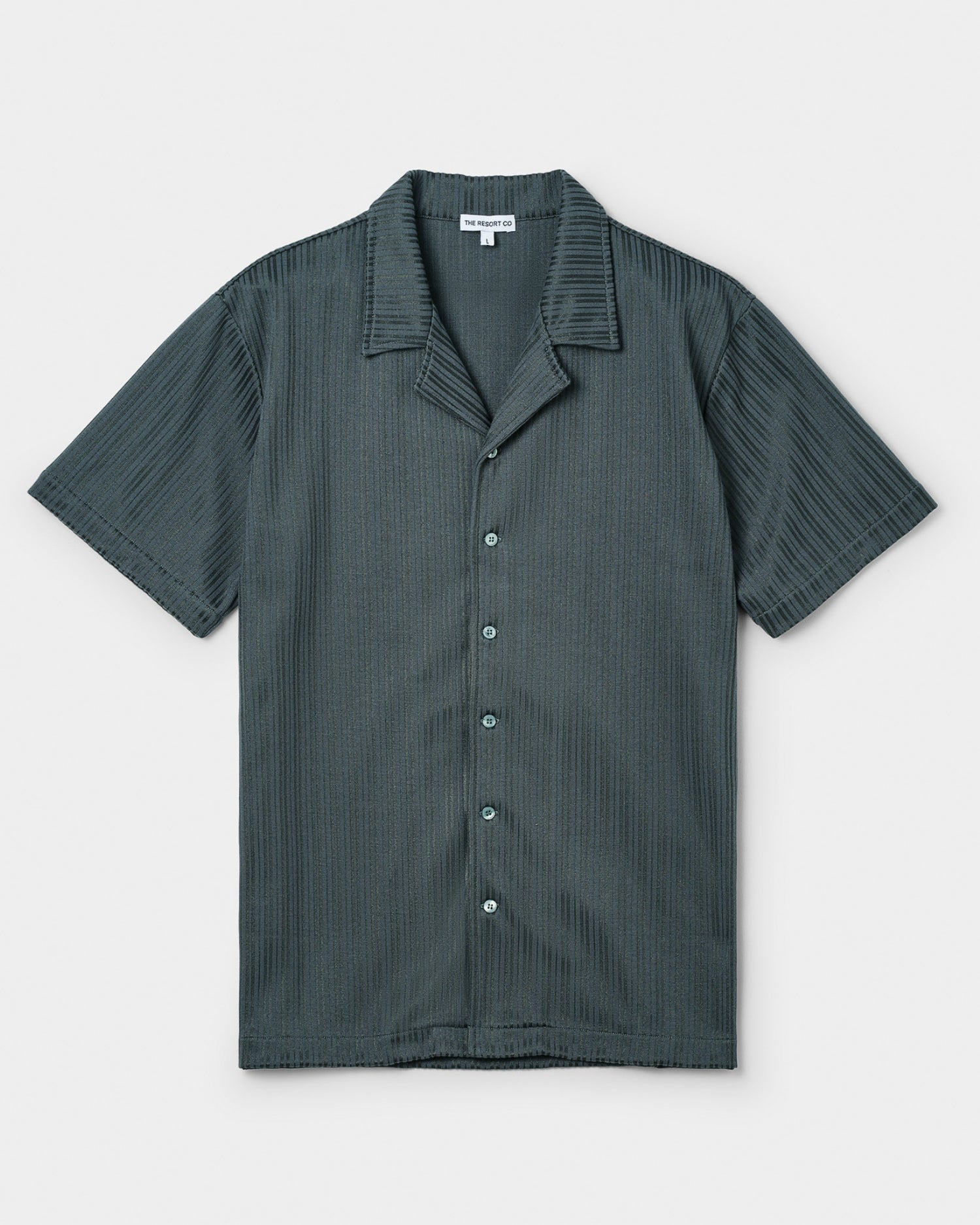 Jacquard Resort Shirt Juniper Green - THE RESORT CO