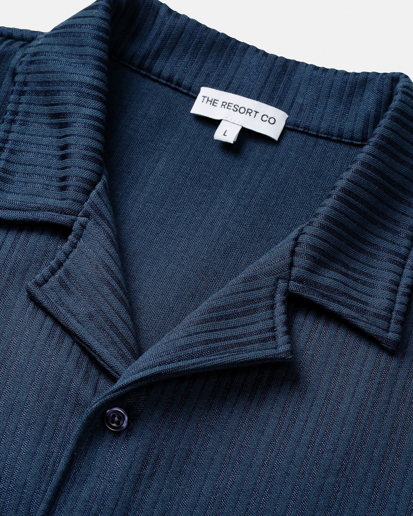 Jacquard Resort Shirt Navy - THE RESORT CO
