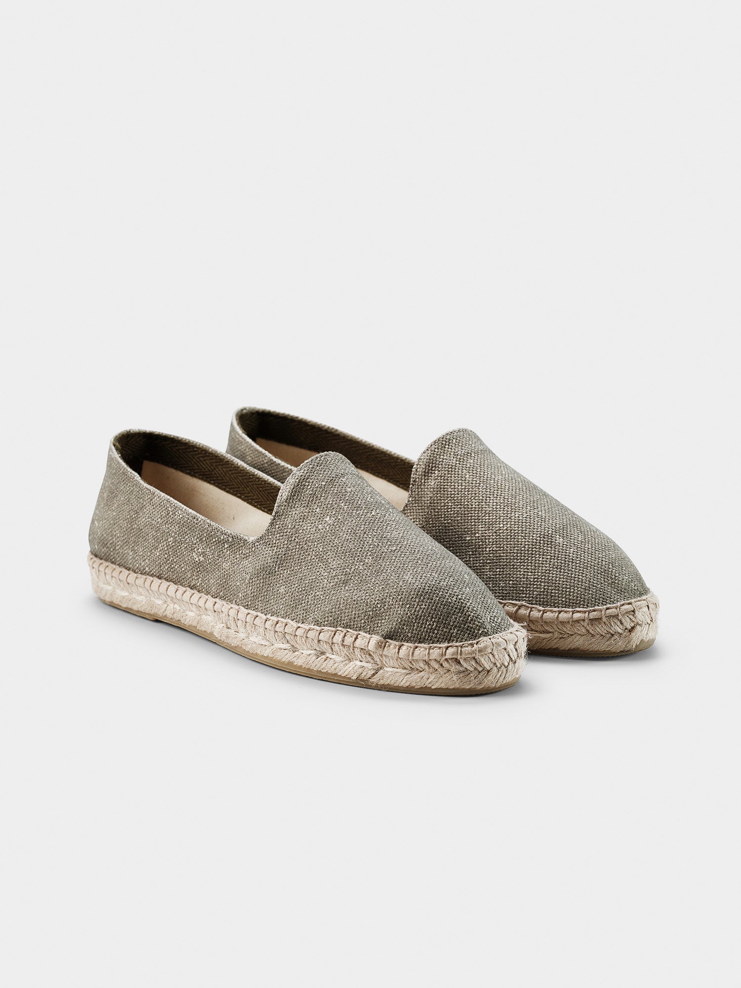 Khaki Linen Espadrilles - THE RESORT CO