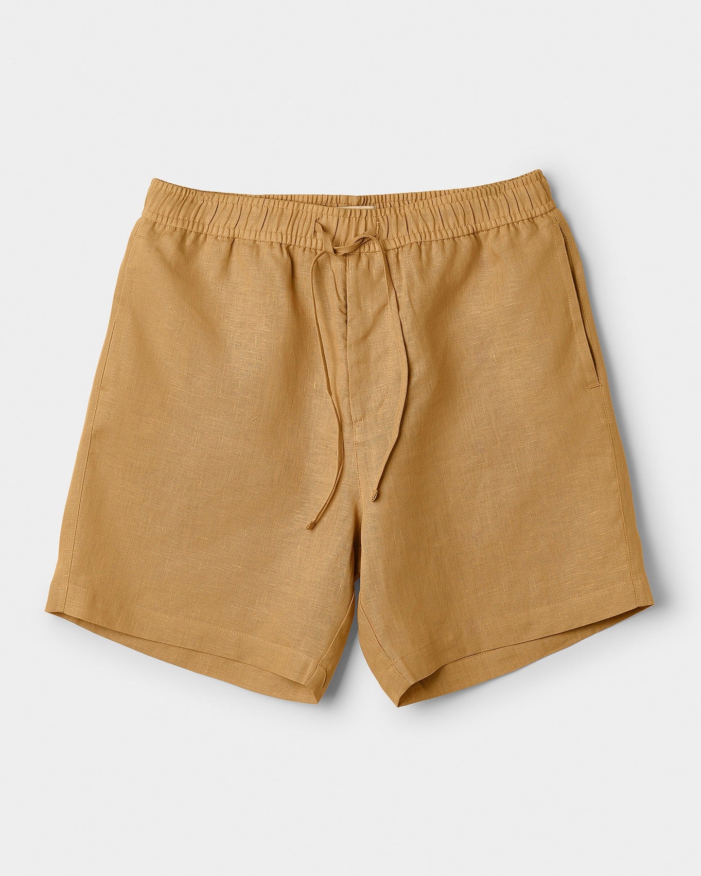 Linen Drawstring Shorts Caramel - THE RESORT CO