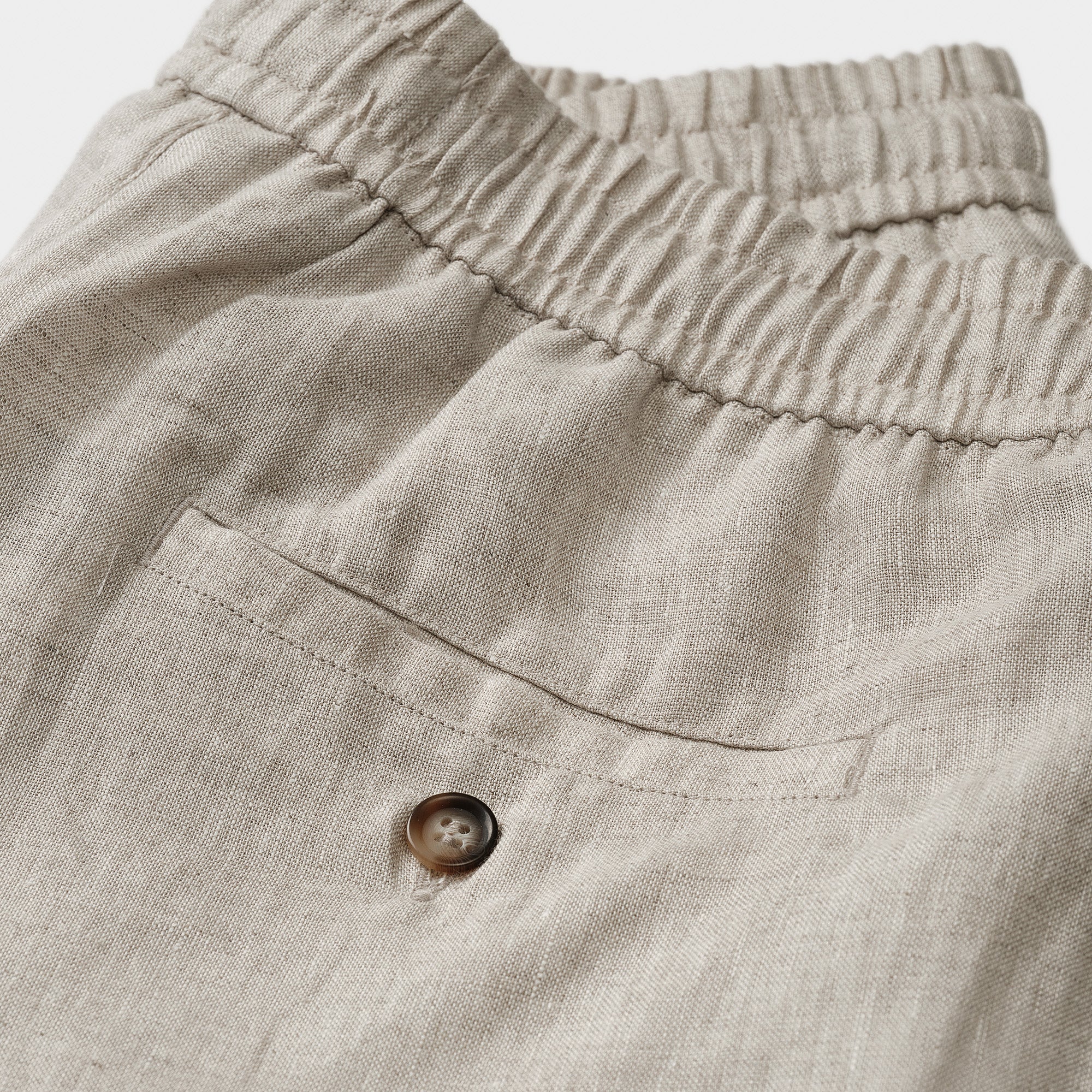 Linen Drawstring Shorts Oatmeal - THE RESORT CO