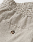 Linen Drawstring Shorts Oatmeal - THE RESORT CO