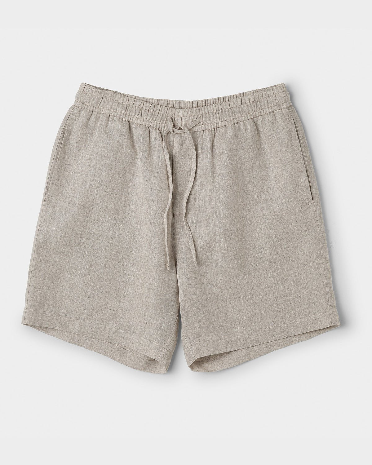 Linen Drawstring Shorts Oatmeal - THE RESORT CO