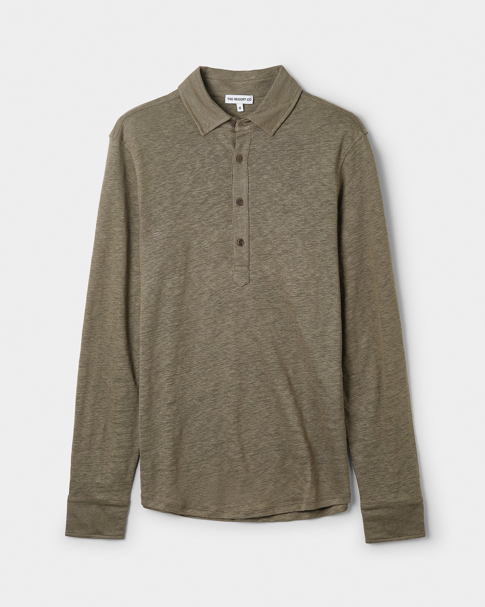 Linen Jersey Popover Khaki - THE RESORT CO