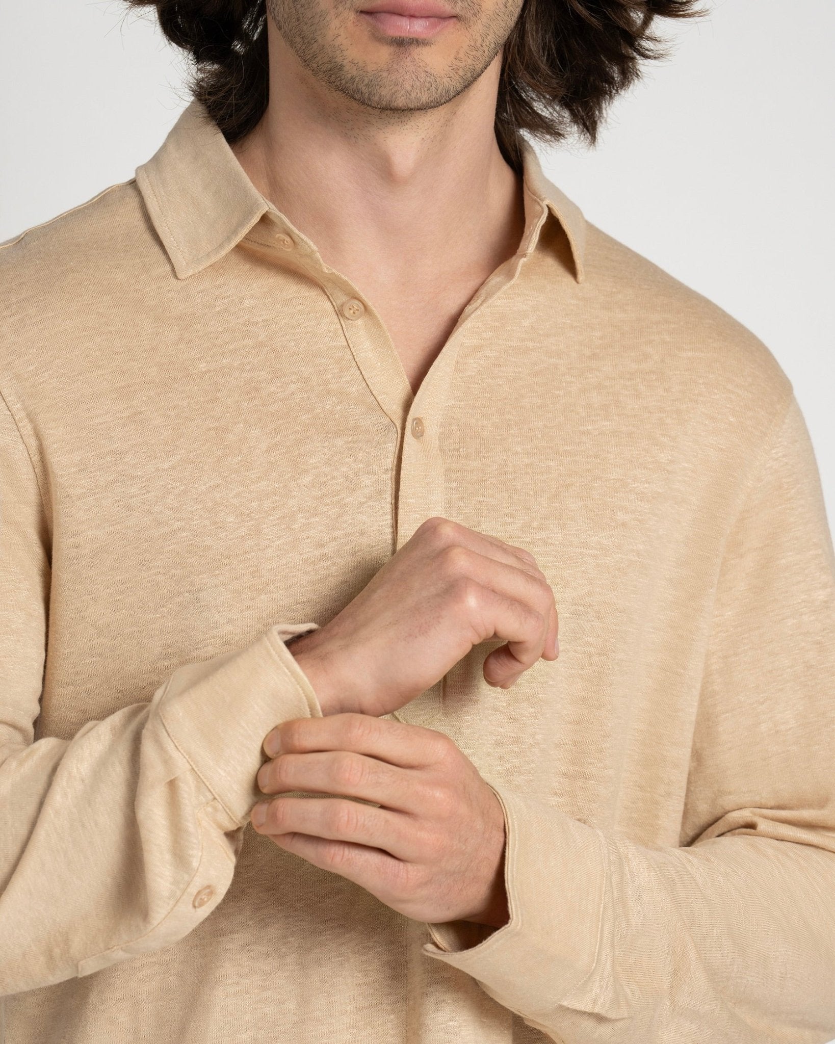 Linen Jersey Popover Sand - THE RESORT CO