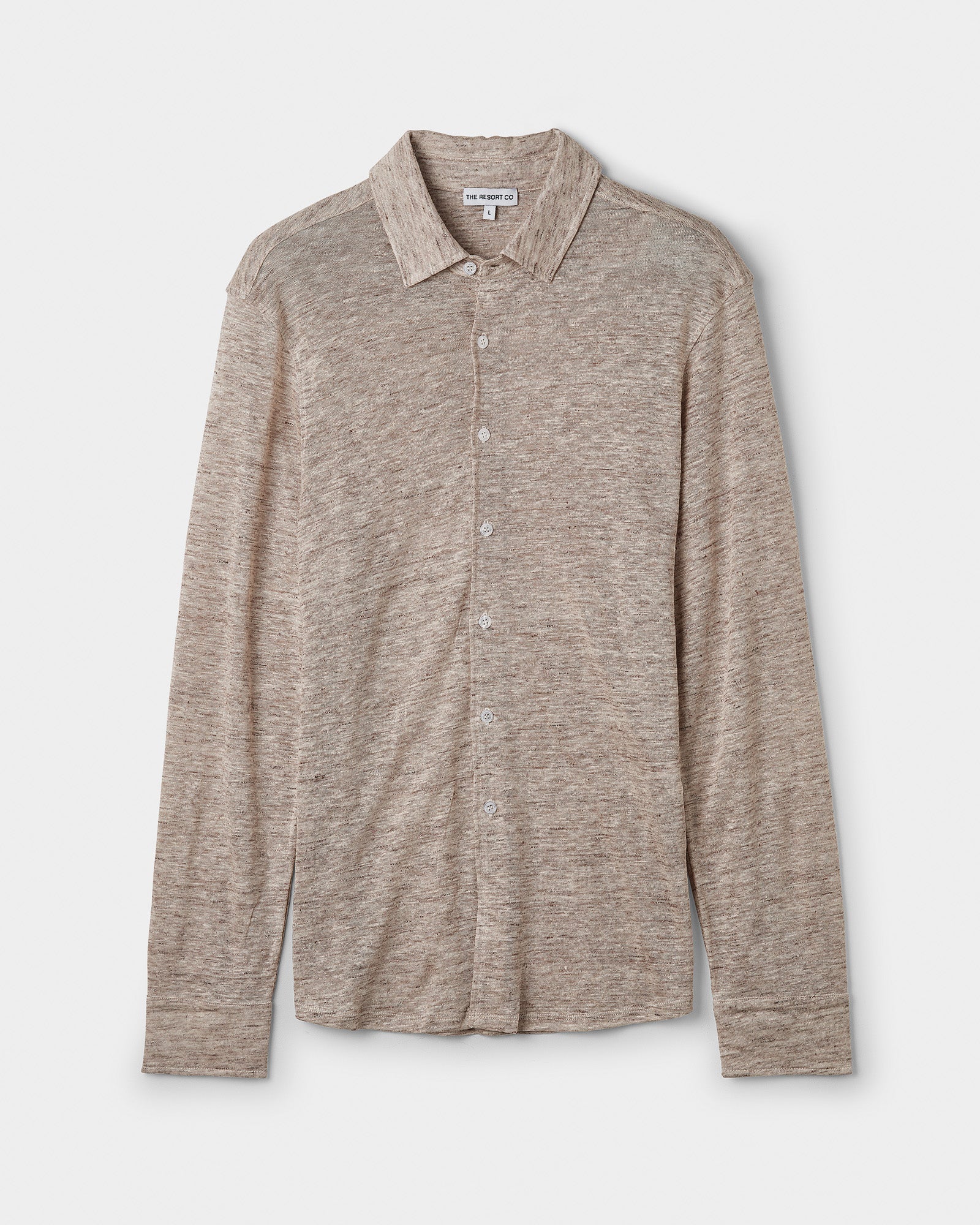 Linen Jersey Shirt Sand Melange - THE RESORT CO