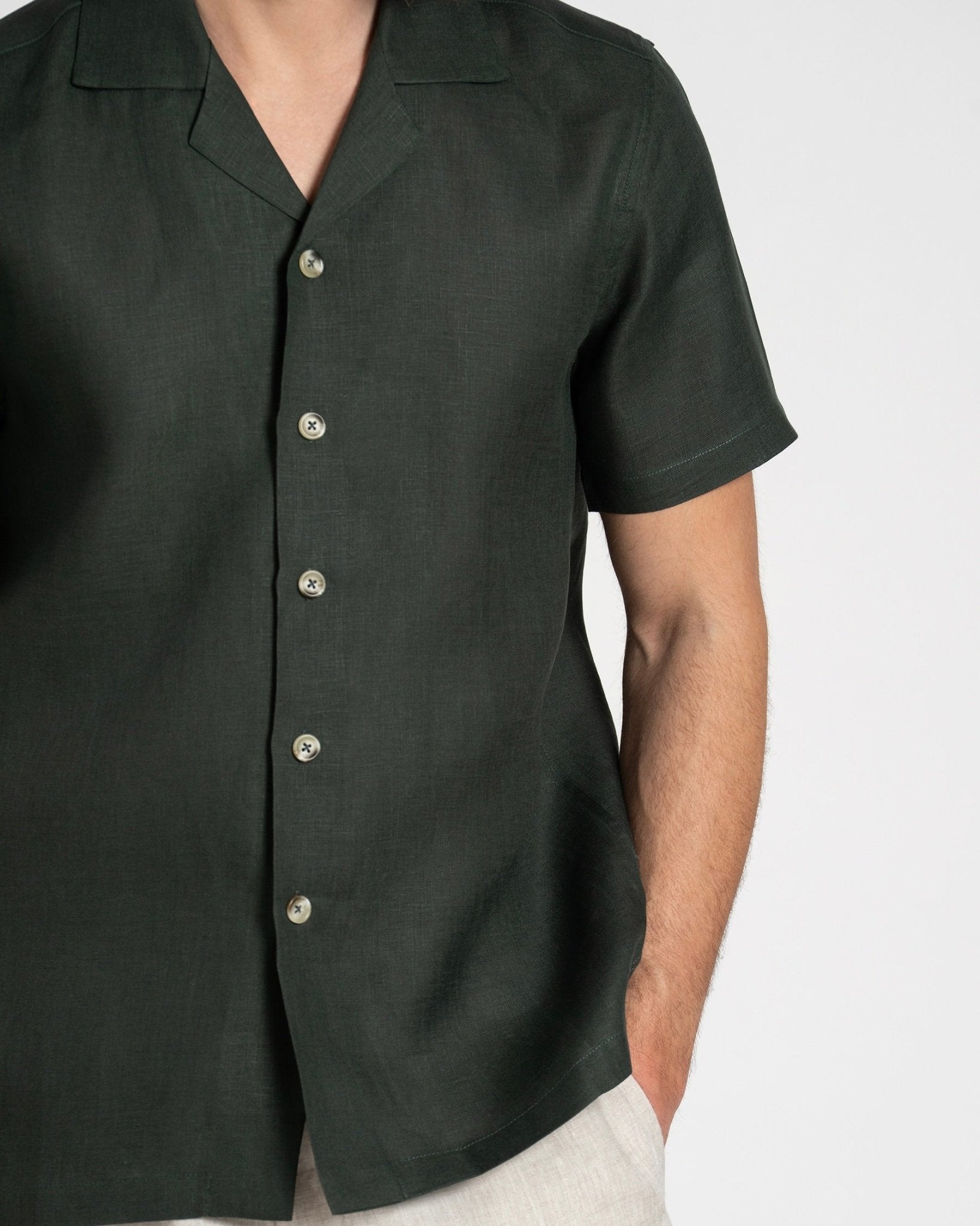 Linen Resort Shirt Eucalyptus - THE RESORT CO
