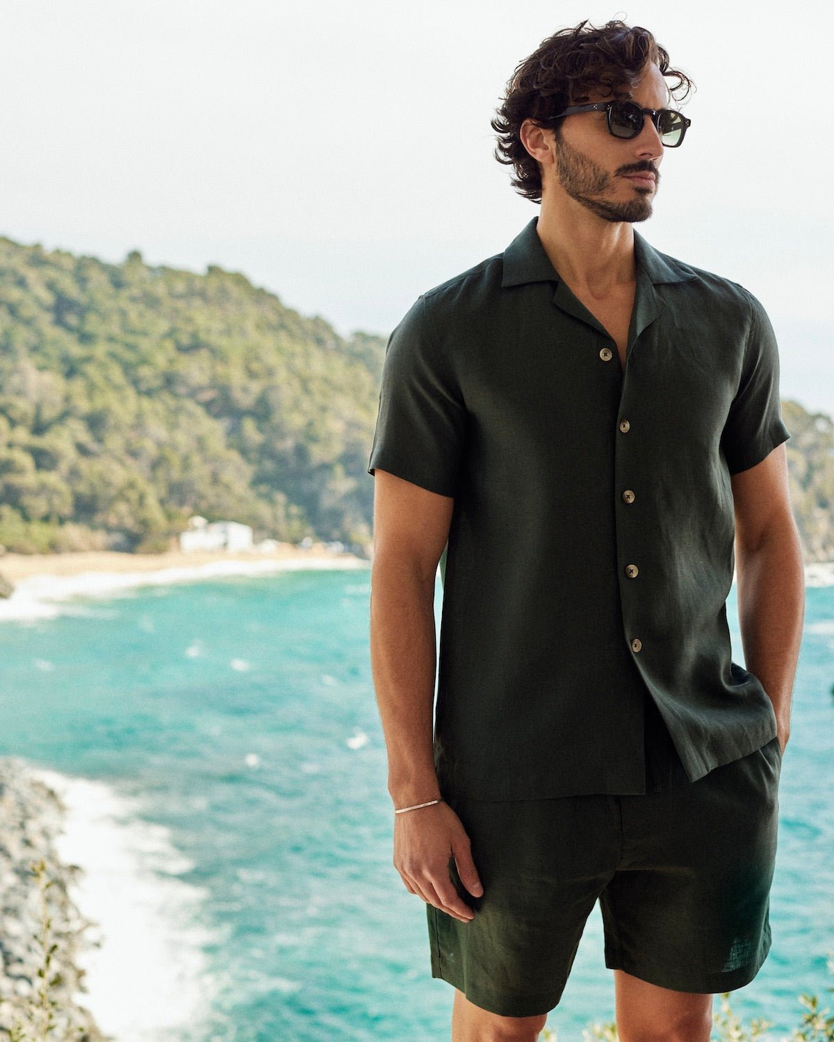 Linen Resort Shirt Eucalyptus - THE RESORT CO