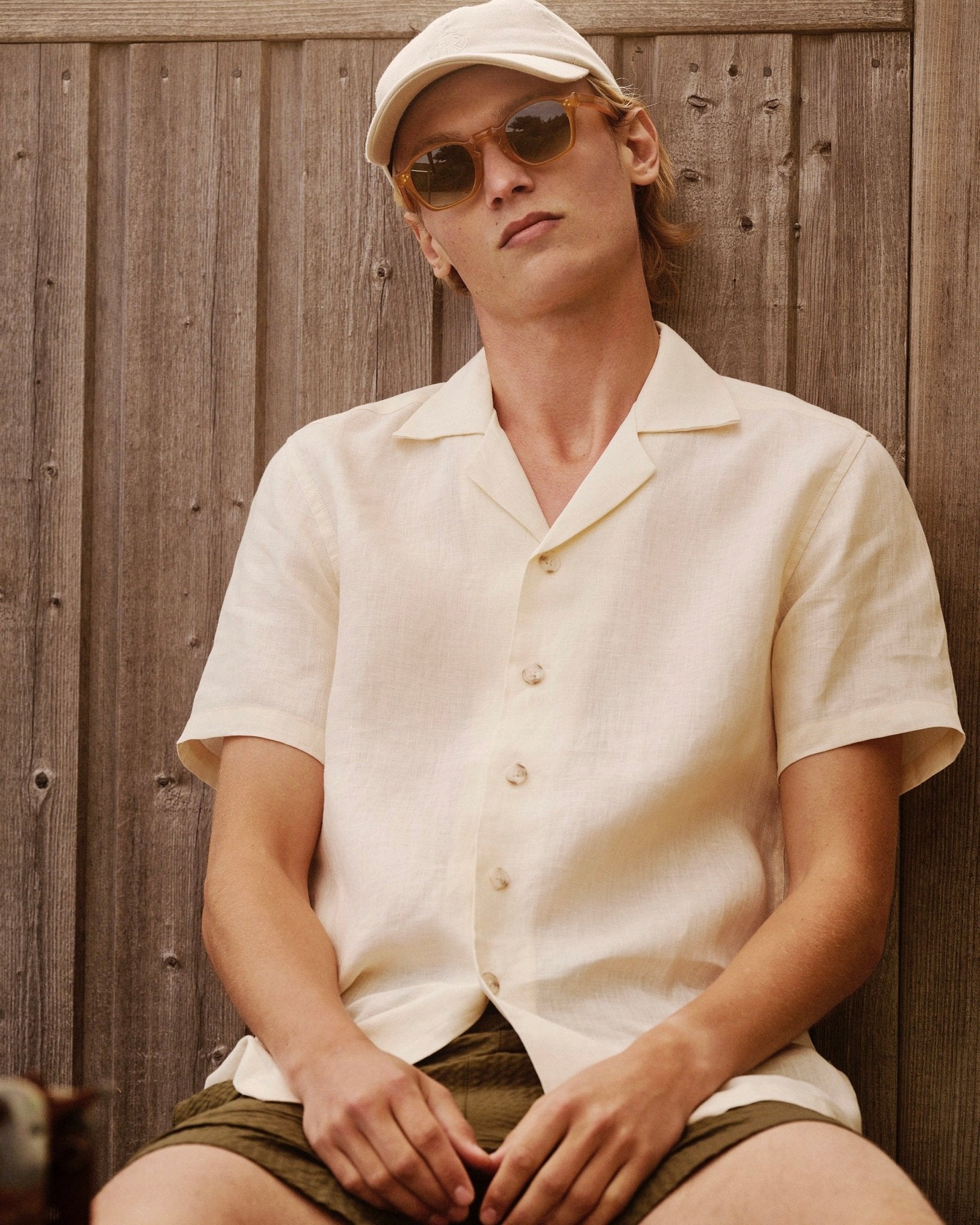 Linen Resort Shirt Ivory - THE RESORT CO
