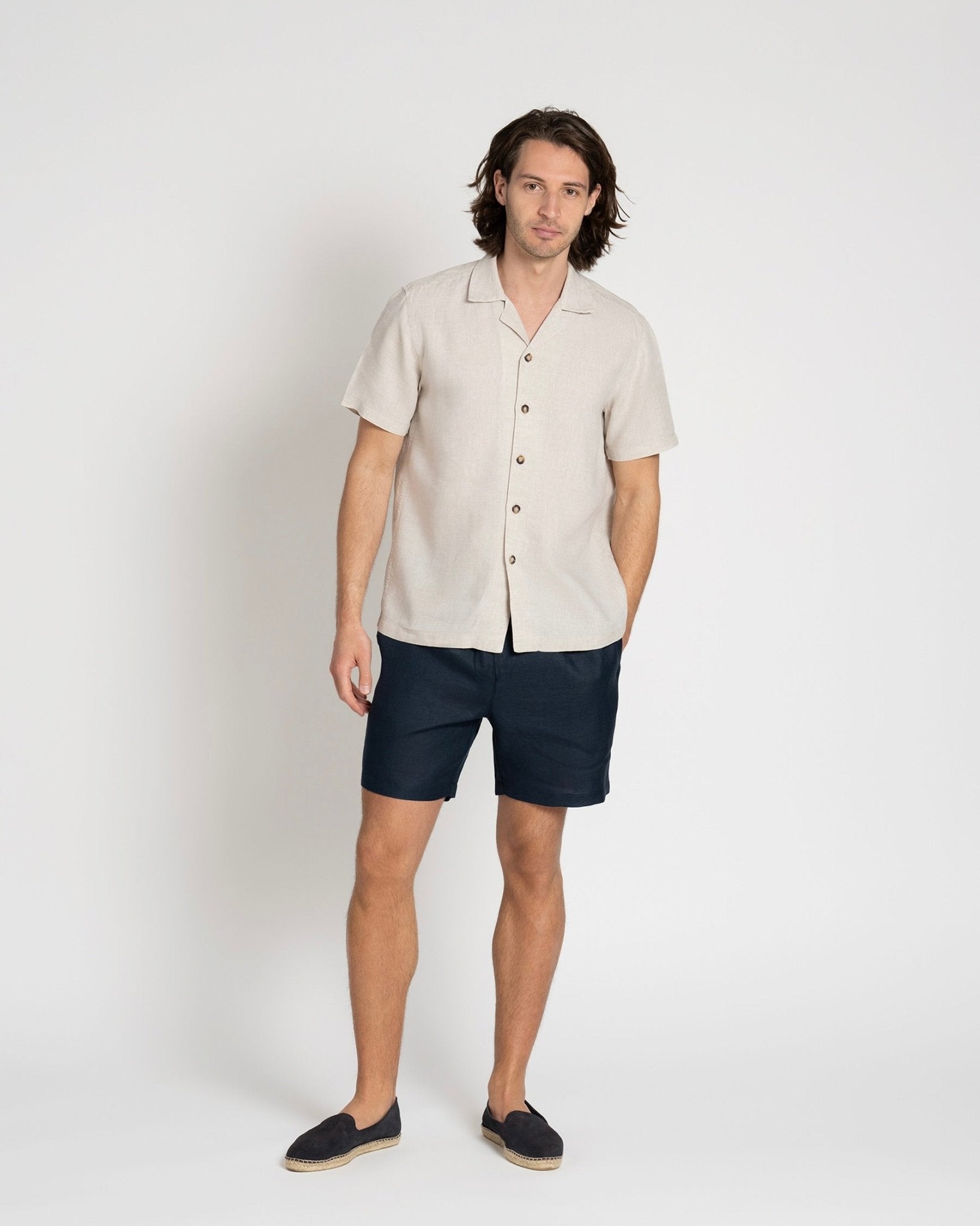 Linen Resort Shirt Oatmeal - THE RESORT CO