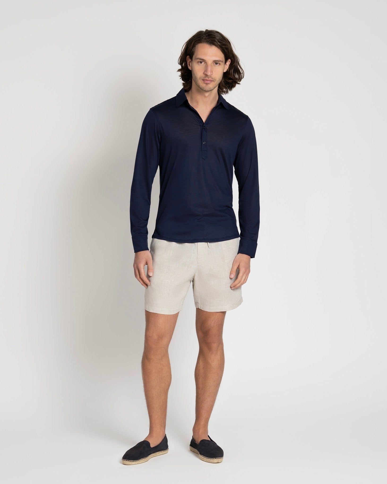Lyocell Popover Navy - THE RESORT CO