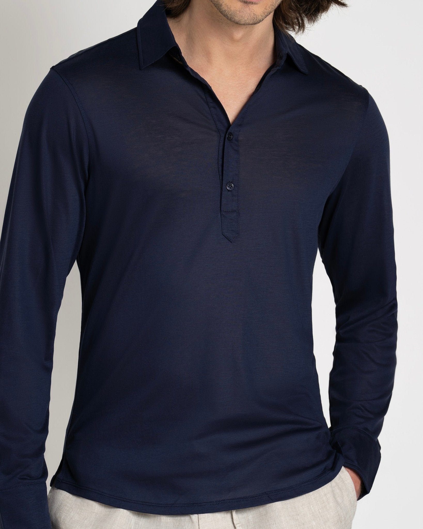 Lyocell Popover Navy - THE RESORT CO
