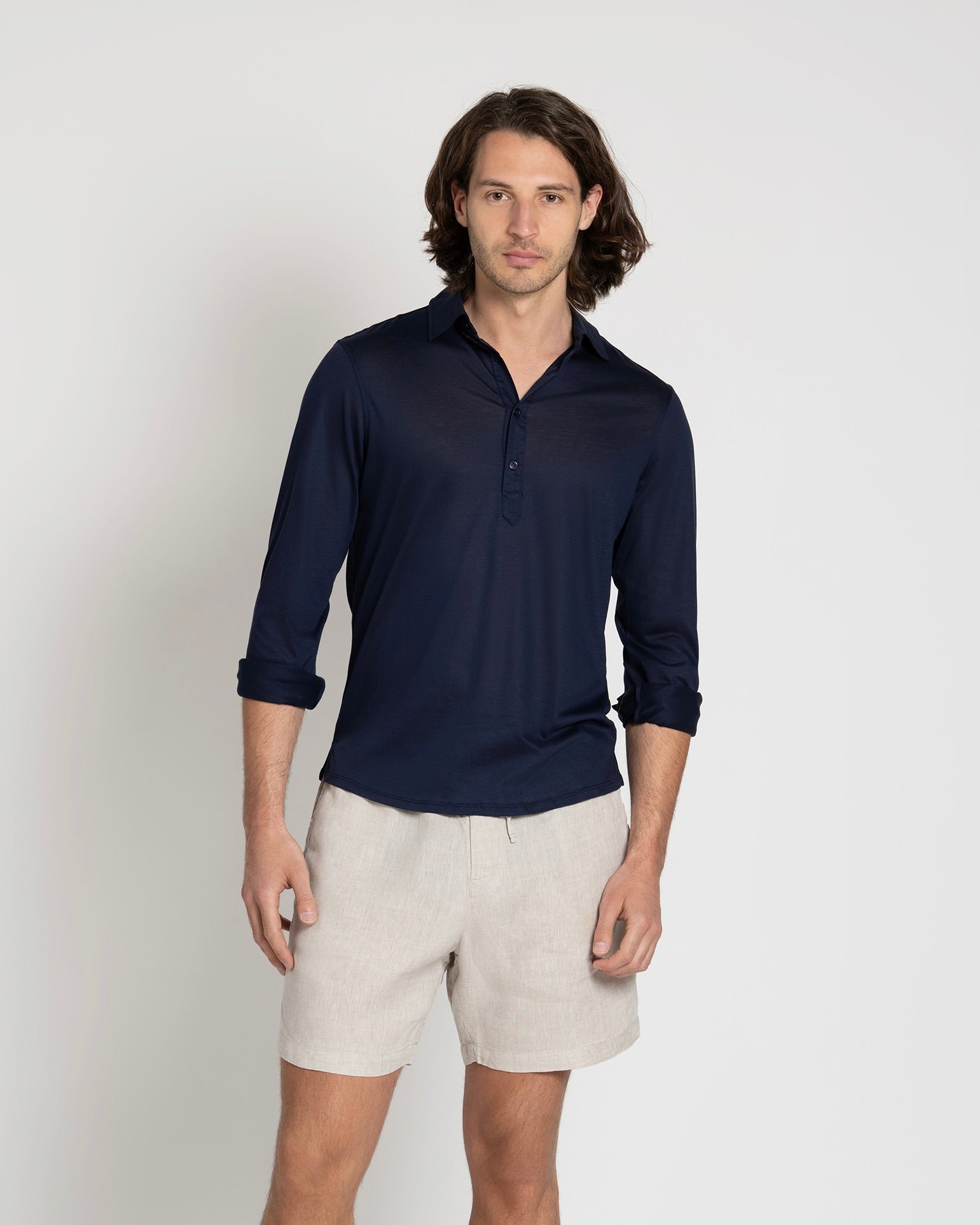 Lyocell Popover Navy - THE RESORT CO