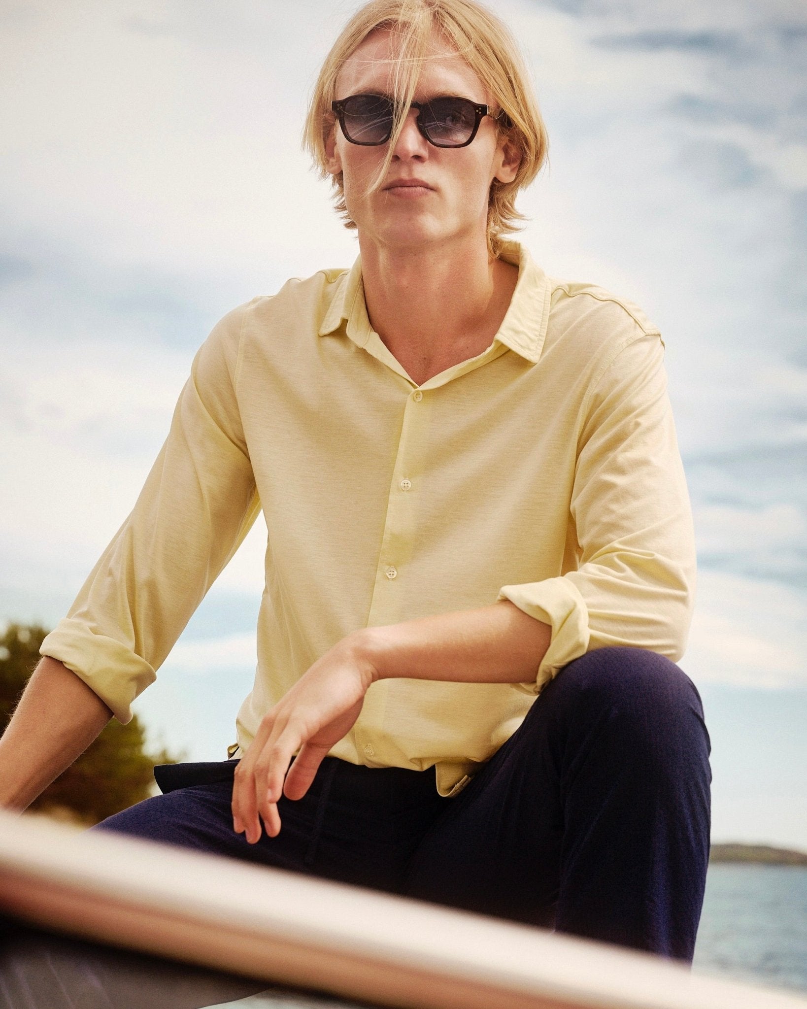 Lyocell Shirt Champagne - THE RESORT CO