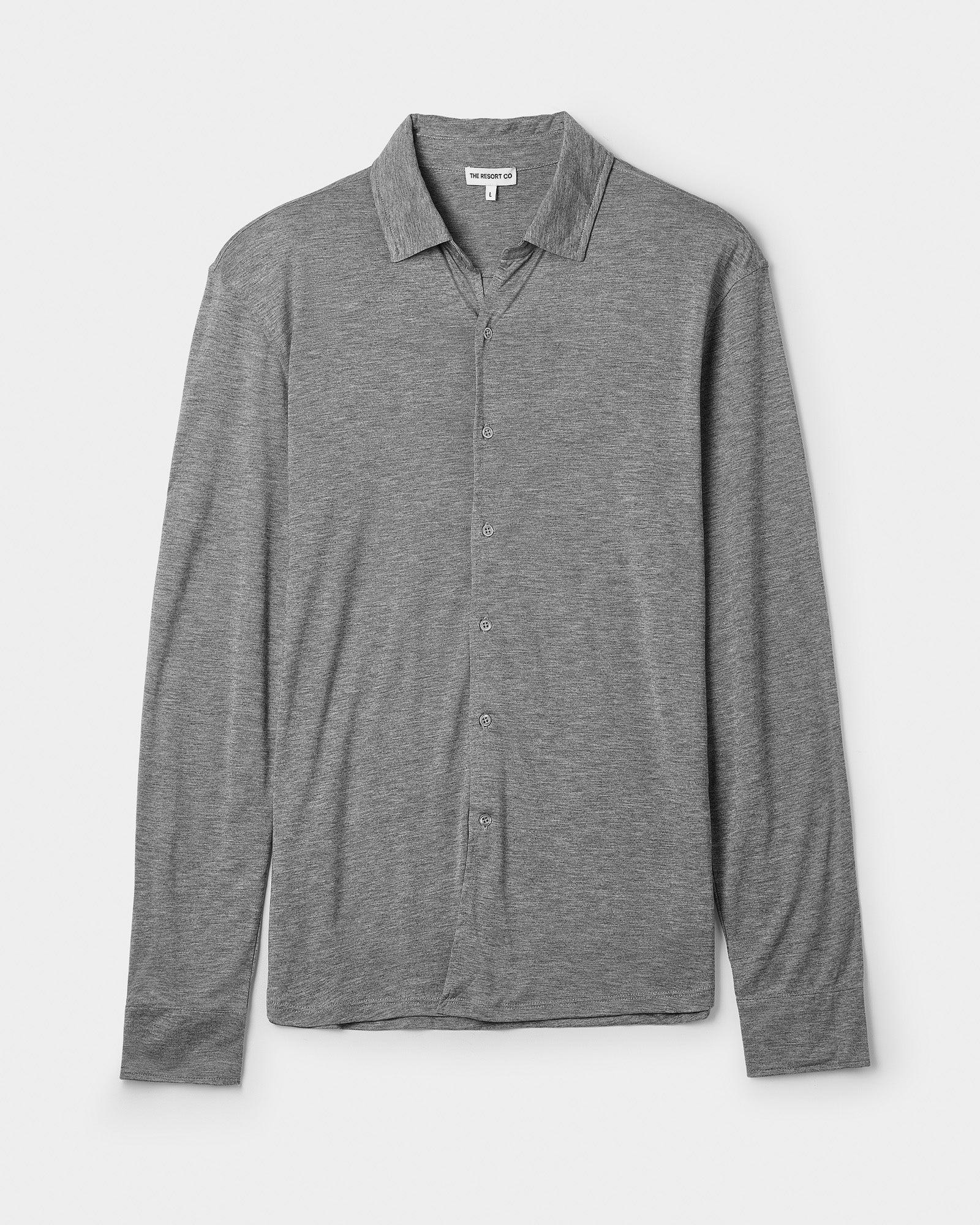 Lyocell Shirt Grey Melange - THE RESORT CO
