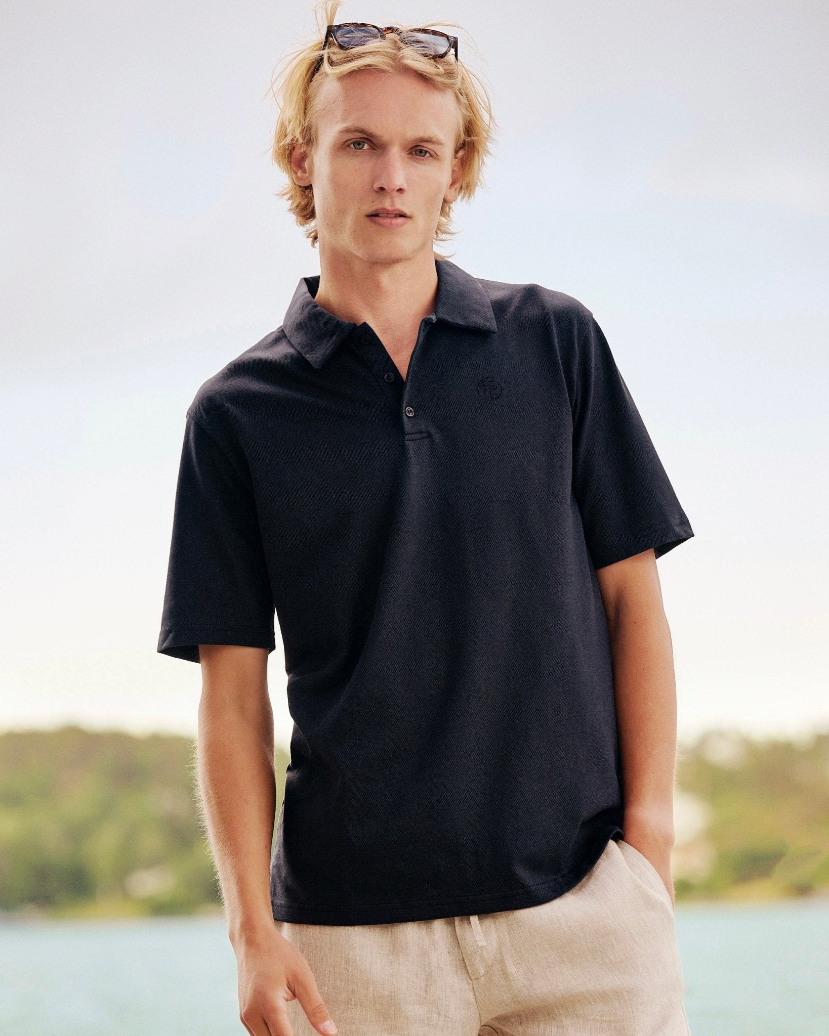 Piqué Polo Shirt Navy - THE RESORT CO