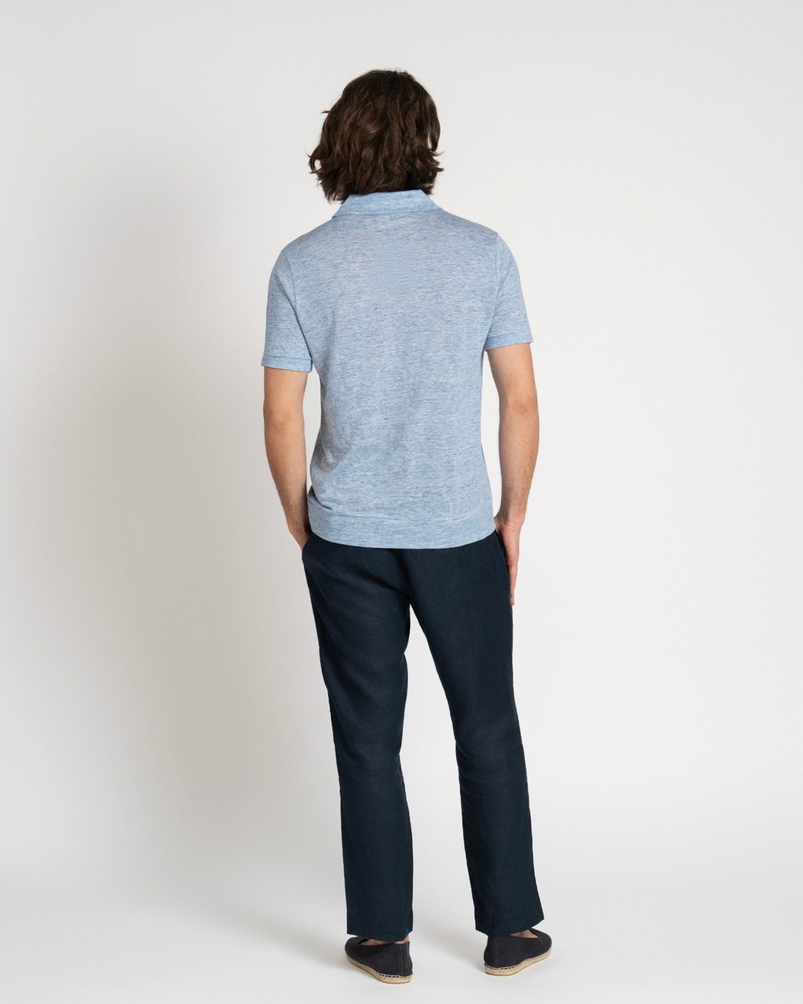 Resort Polo Shirt Light Blue Melange - THE RESORT CO