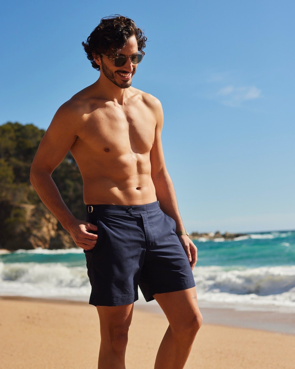 Tailored Swim Shorts Navy Blue - THE RESORT CO