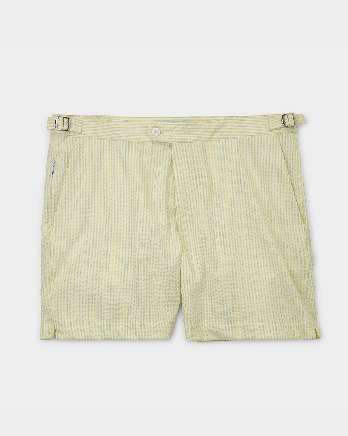 Tailored Swim Shorts Yellow Stripe Seersucker - THE RESORT CO