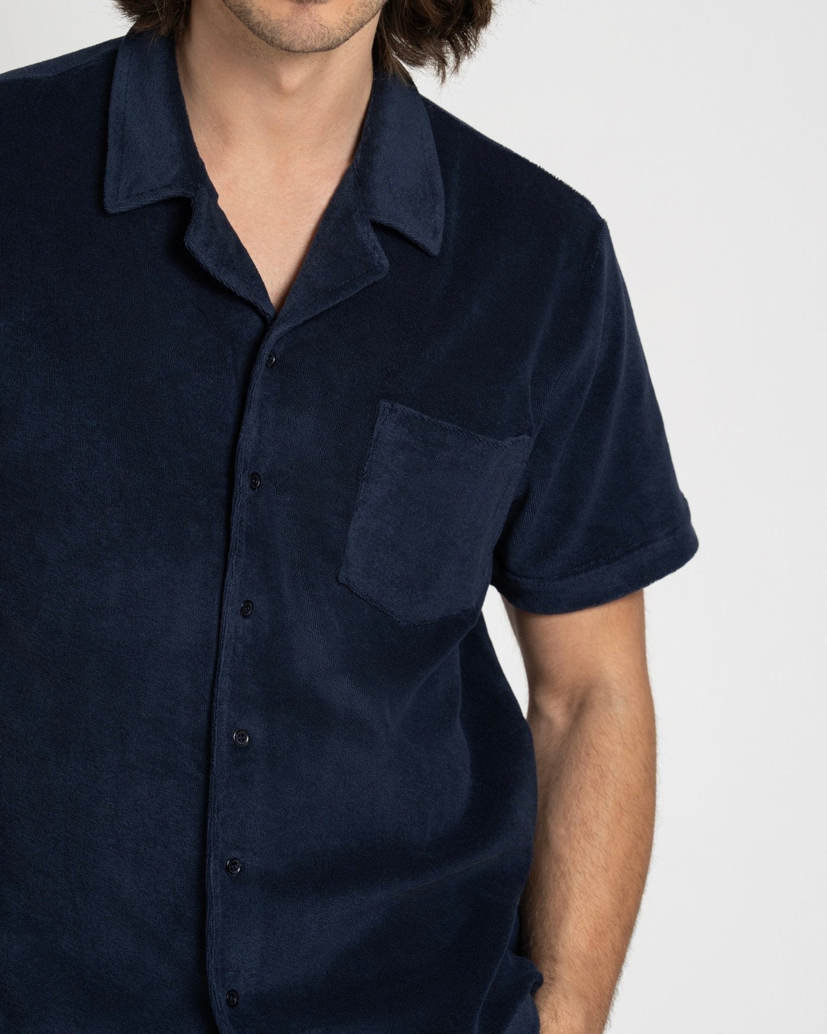 Terry Short Sleeve Shirt Navy – THE RESORT CO