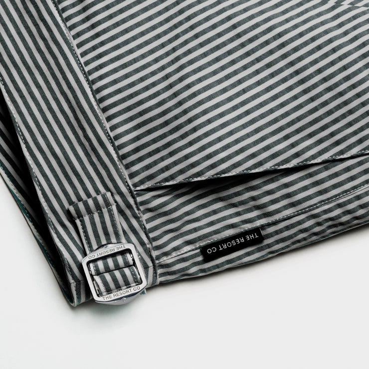 Tailored Swim Shorts Navy Stripe Seersucker