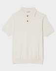 Knitted Polo Shirt Ivory - THE RESORT CO