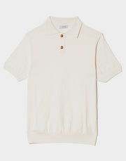 Knitted Polo Shirt Ivory - THE RESORT CO
