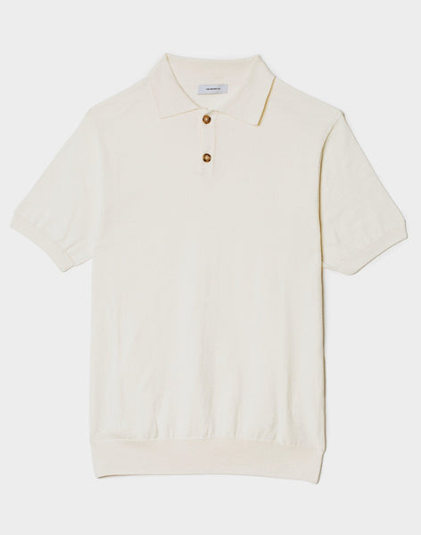 トップス CLANE SHOULDER PADS POLO KNIT TOPS IVORY クラネ CLANE SHOULDER PADS KNIT TOPS （IVORY） - ファッション通販