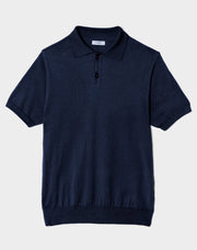 Knitted Polo Shirt Navy - THE RESORT CO