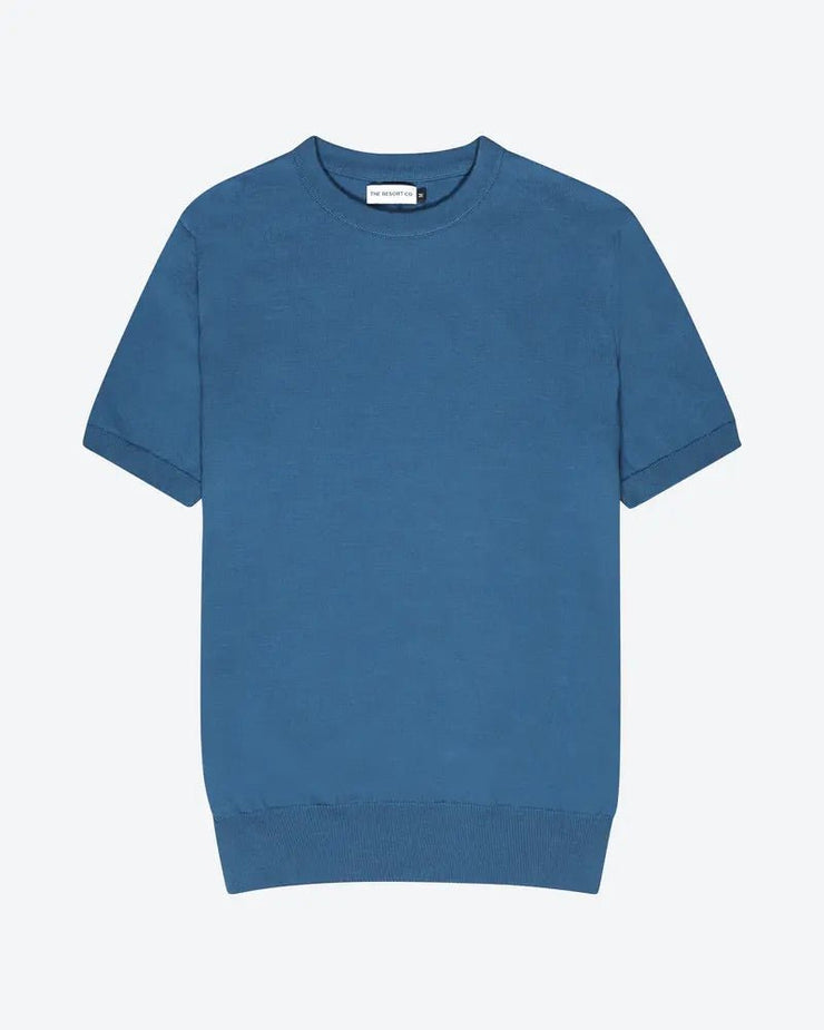 Knitted Tee Azure - THE RESORT CO