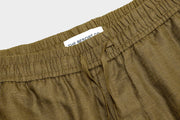 Linen Drawstring Shorts Olive - THE RESORT CO