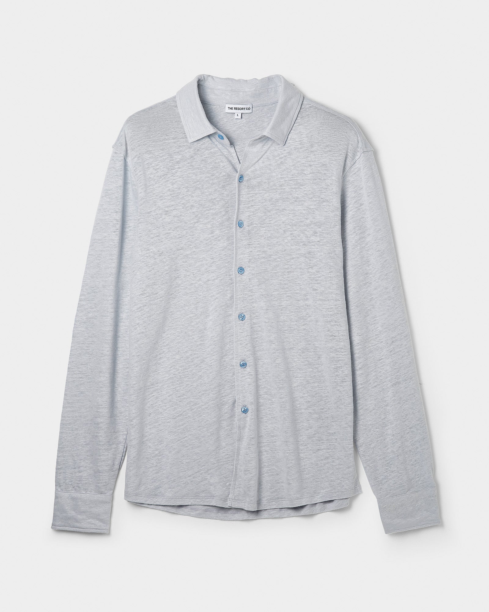 Linen Jersey Shirt Light Blue - THE RESORT CO