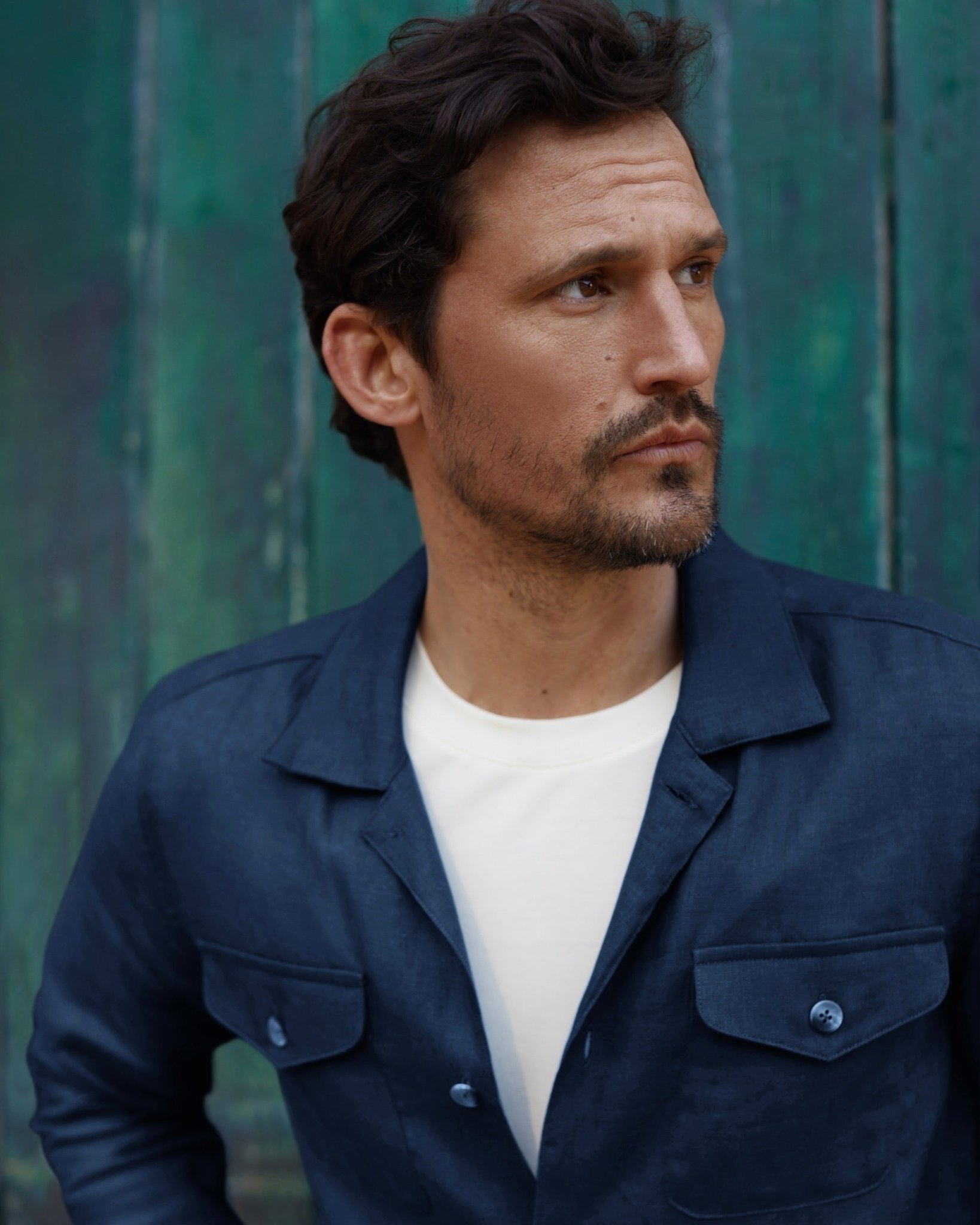 Linen Overshirt Navy - THE RESORT CO