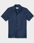 Linen Resort Shirt Navy - THE RESORT CO